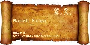Maindl Kinga névjegykártya